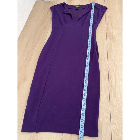 Mango Suit Purple Stretch Knit Sheath Midi Dress Size M Dark Romance/ Dark Siren - Picture 14 of 16